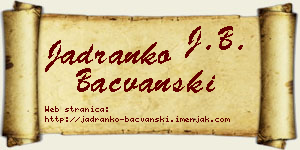 Jadranko Bačvanski vizit kartica